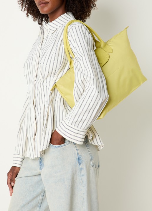 Longchamp Le Pliage One handtas L met leren details - voorkant 2 lindegroen