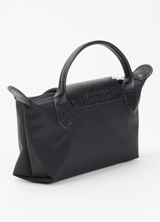 Longchamp Le Pliage One handtas met leren details - achterkant 7 zwart