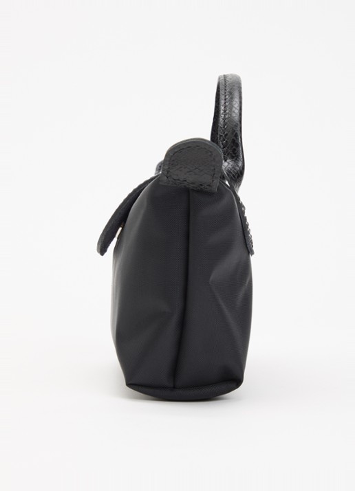 Longchamp Le Pliage One handtas met leren details - detail 2 zwart