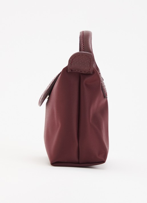 Longchamp Le Pliage One handtas met leren details - detail 3 bordeauxrood