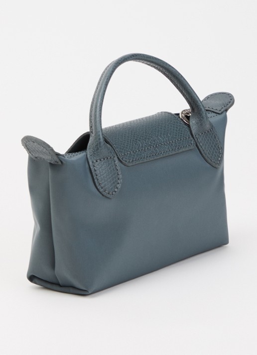 Longchamp Le Pliage One handtas met leren details - achterkant 3 antraciet