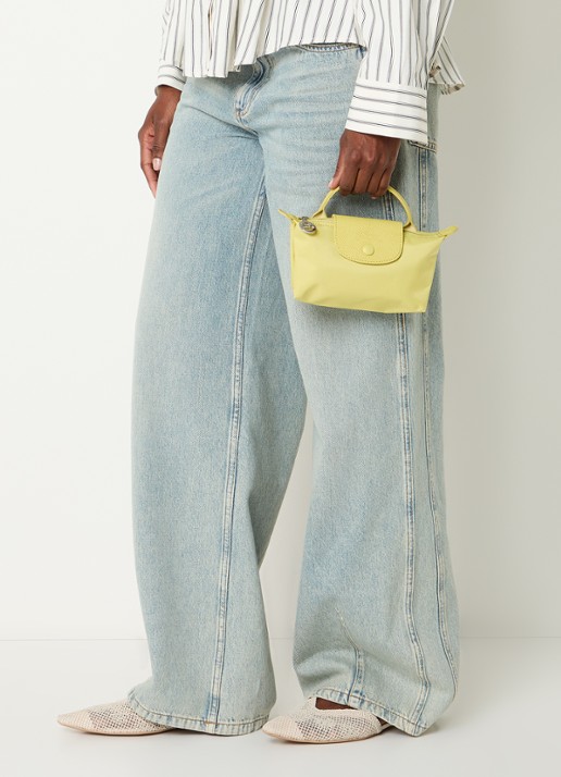Longchamp Le Pliage One handtas met leren details - voorkant 6 lime