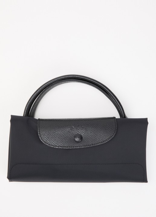 Longchamp Le Pliage One reistas L met leren details - detail 4 zwart