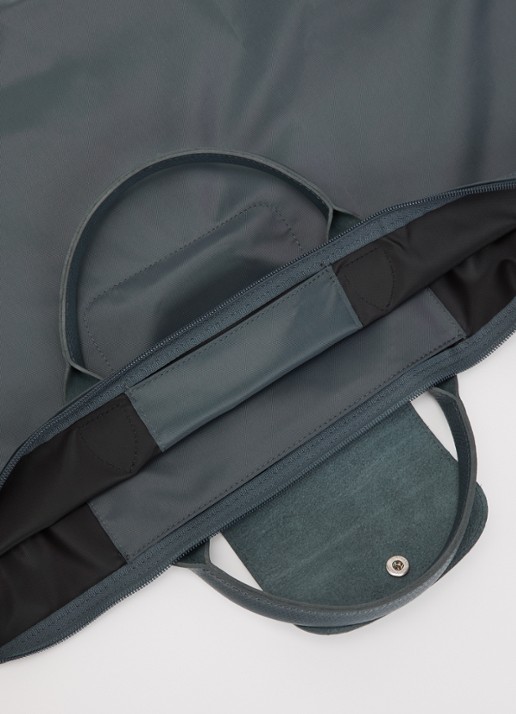 Longchamp Le Pliage One reistas L met leren details - detail 4 staalblauw