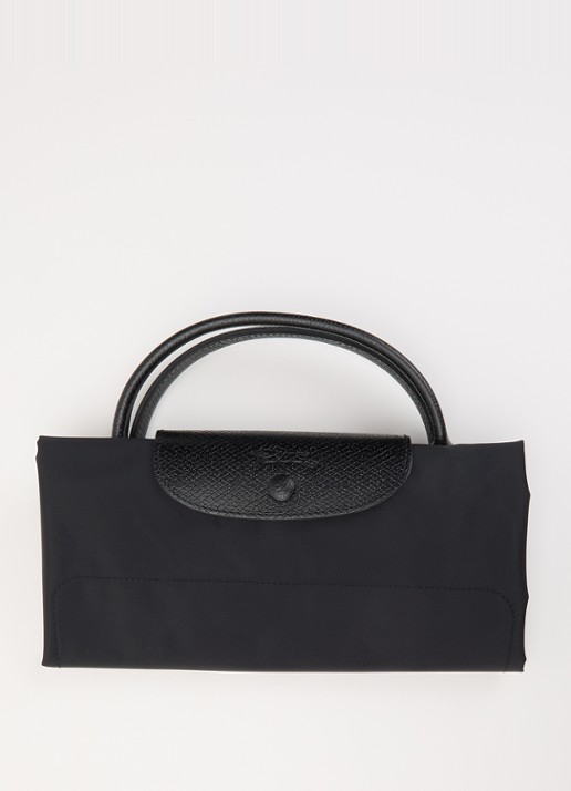 Longchamp Le Pliage One reistas XL met leren details - detail 4 zwart