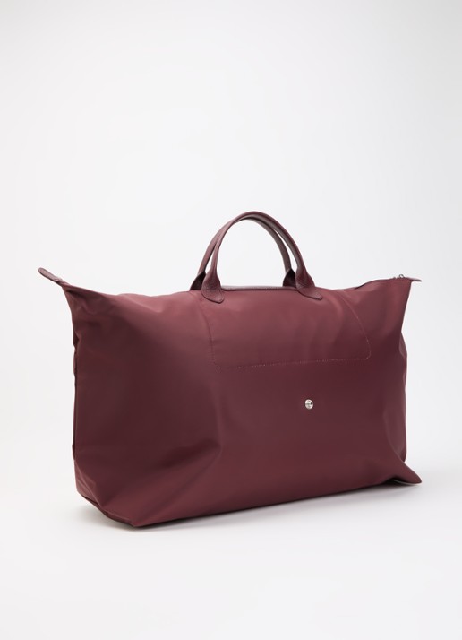 Longchamp Le Pliage One reistas XL met leren details - achterkant 7 bordeauxrood