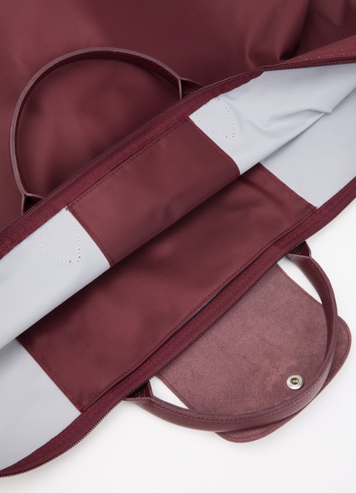 Longchamp Le Pliage One reistas XL met leren details - detail 3 bordeauxrood