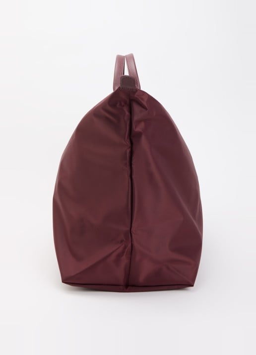 Longchamp Le Pliage One reistas XL met leren details - detail 4 bordeauxrood