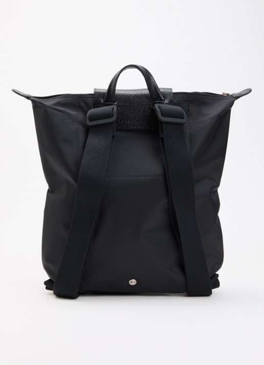 Longchamp Le Pliage One rugzak M met leren details - achterkant 5 zwart
