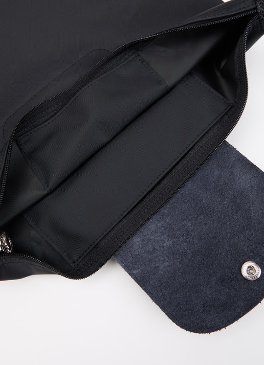 Longchamp Le Pliage One rugzak M met leren details - detail zwart