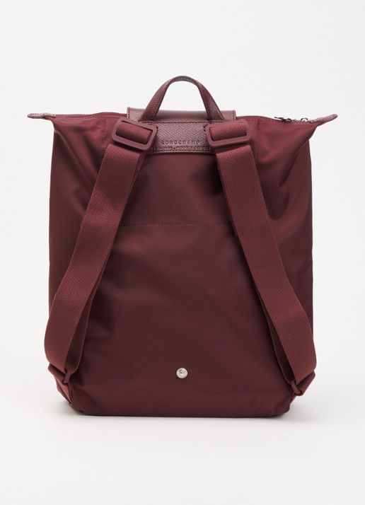 Longchamp Le Pliage One rugzak M met leren details - achterkant 5 aubergine