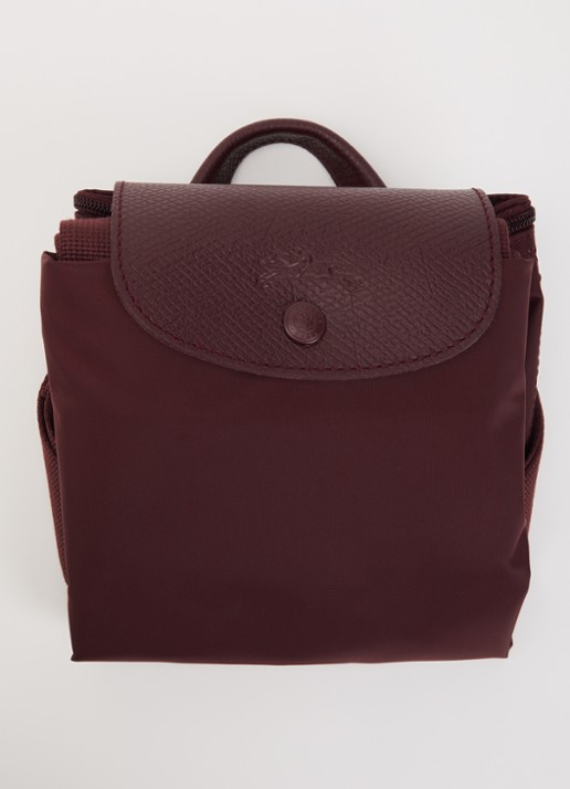Longchamp Le Pliage One rugzak M met leren details - detail 2 aubergine