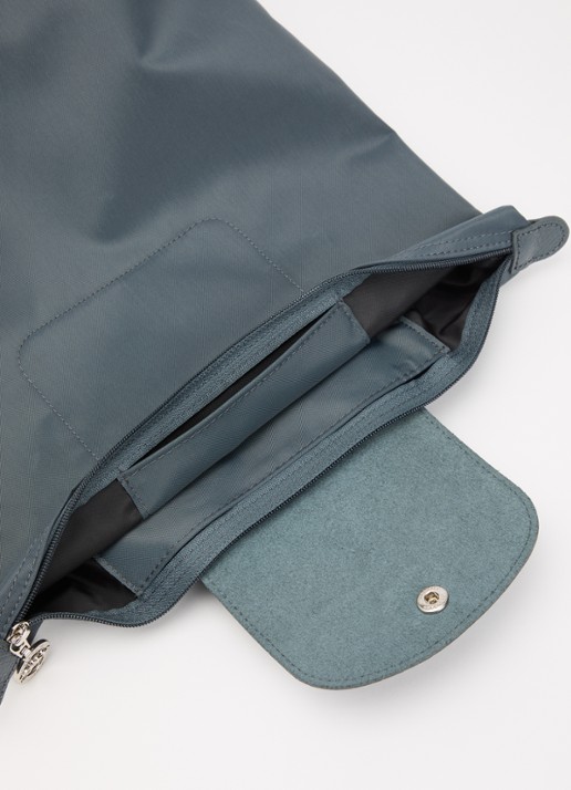 Longchamp Le Pliage One rugzak M met leren details - detail 4 staalblauw