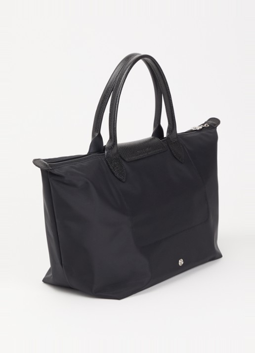 Longchamp Le Pliage One schoudertas L met leren details - achterkant zwart