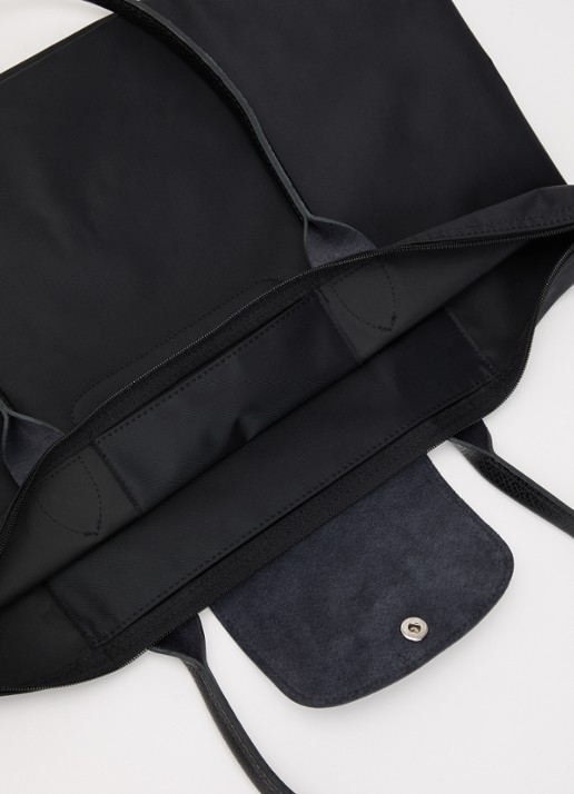 Longchamp Le Pliage One schoudertas L met leren details - detail 4 zwart