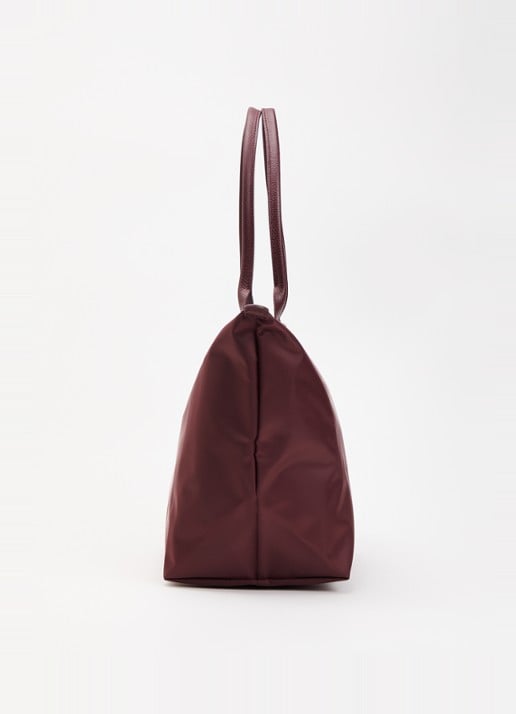 Longchamp Le Pliage One schoudertas L met leren details - detail 5 bordeauxrood