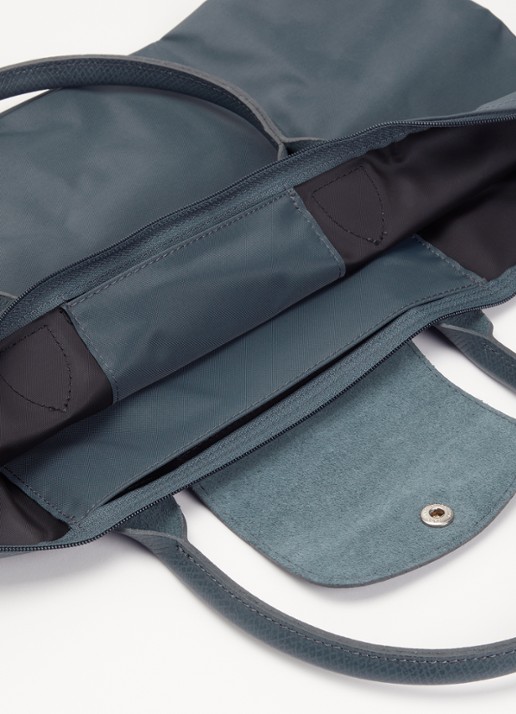 Longchamp Le Pliage One schoudertas L met leren details - detail antraciet