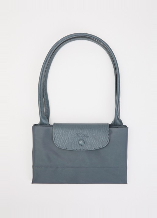 Longchamp Le Pliage One schoudertas L met leren details - detail 3 antraciet