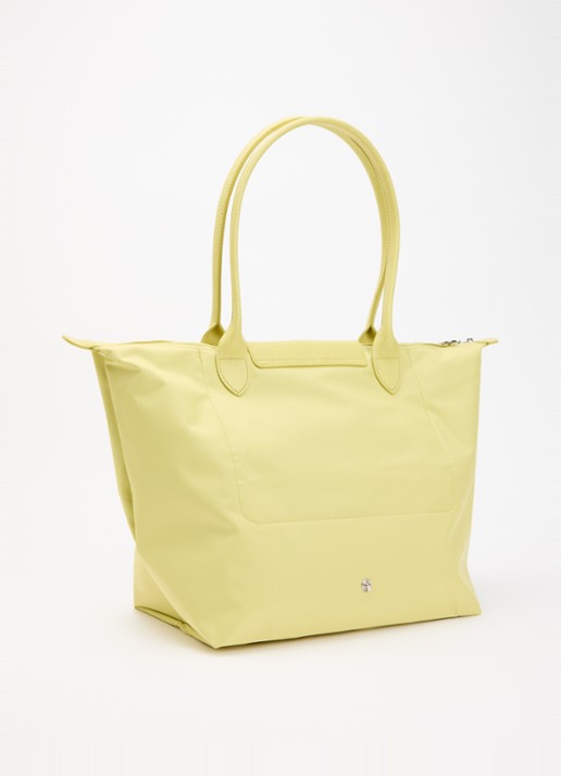 Longchamp Le Pliage One schoudertas L met leren details - achterkant lime