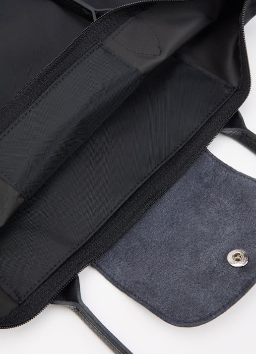 Longchamp Le pliage One schoudertas M met details van leer - detail 2 zwart