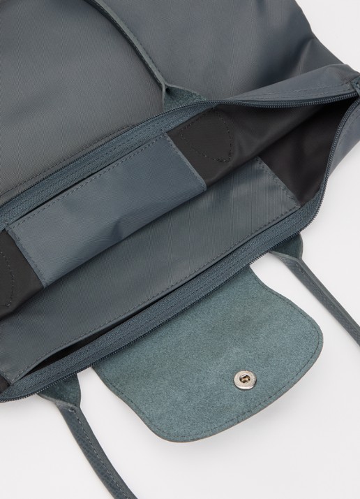 Longchamp Le pliage One schoudertas M met details van leer - detail 4 staalblauw