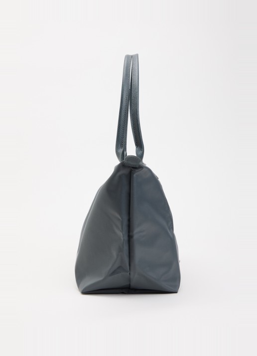 Longchamp Le pliage One schoudertas M met details van leer - detail 5 staalblauw