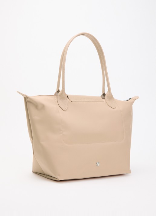 Longchamp Le pliage One schoudertas M met details van leer - achterkant 7 beige