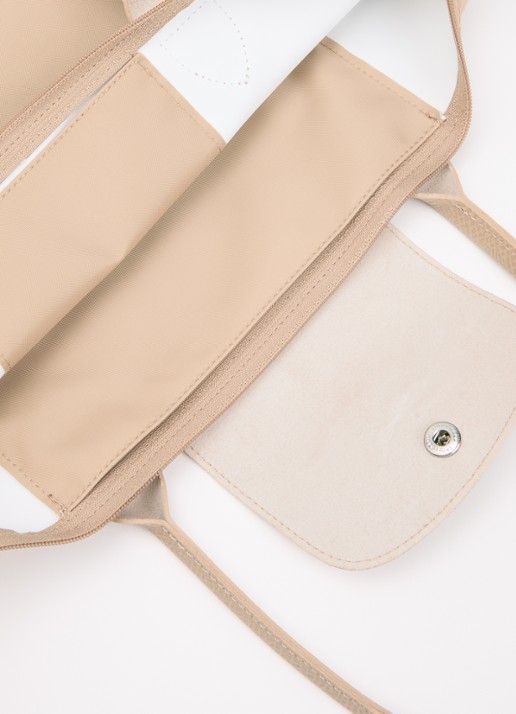 Longchamp Le pliage One schoudertas M met details van leer - detail beige