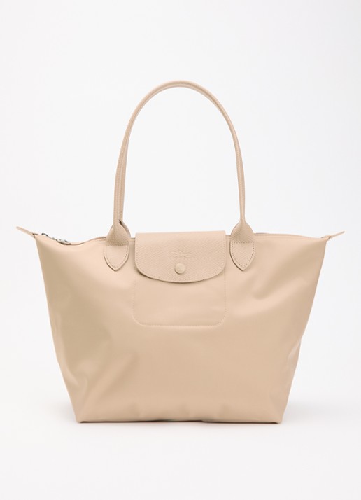 Longchamp Le pliage One schoudertas M met details van leer - voorkant 5 beige