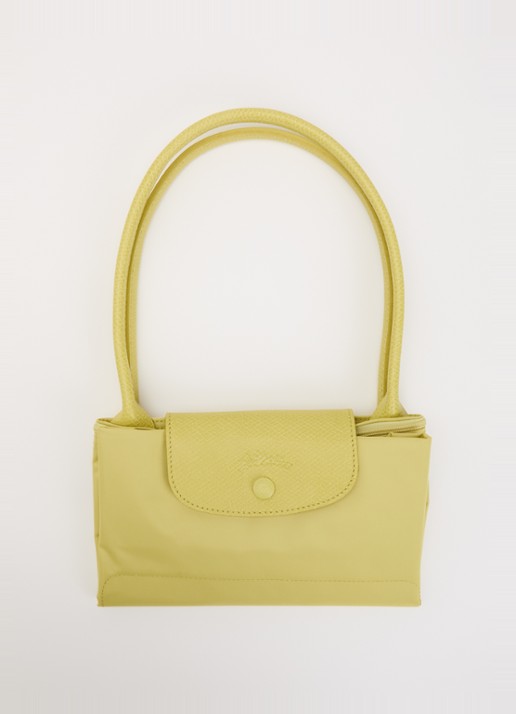 Longchamp Le pliage One schoudertas M met details van leer - detail 5 lindegroen