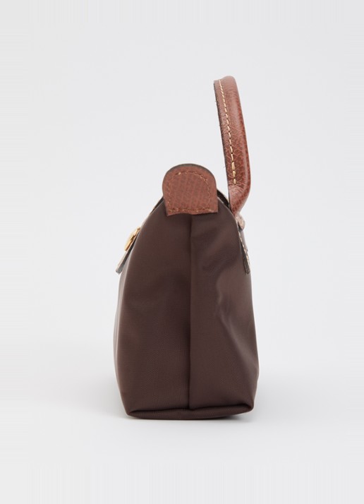 Longchamp Le Pliage Orginal handtas met leren details - detail 3 donkerbruin