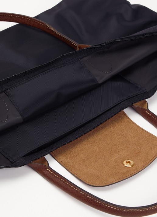 Longchamp Le Pliage Original handtas L met leren details - detail zwart