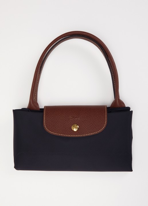 Longchamp Le Pliage Original handtas L met leren details - detail 3 zwart