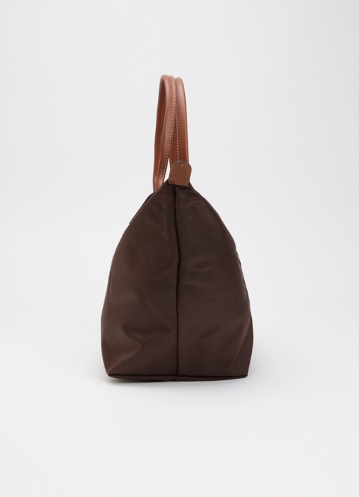 Longchamp Le Pliage Original handtas L met leren details - detail 2 donkerbruin