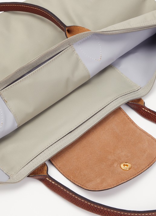 Longchamp Le Pliage Original handtas L met leren details - detail 2 taupe