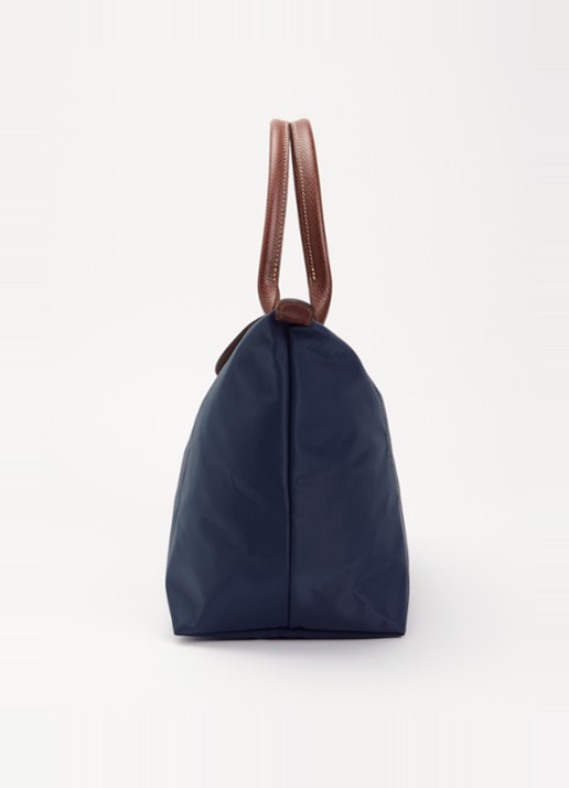Longchamp Le Pliage Original handtas L met leren details - detail 2 donkerblauw