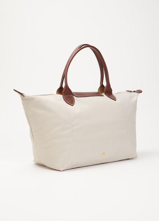 Longchamp Le Pliage Original handtas L met leren details - achterkant 7 ivoor