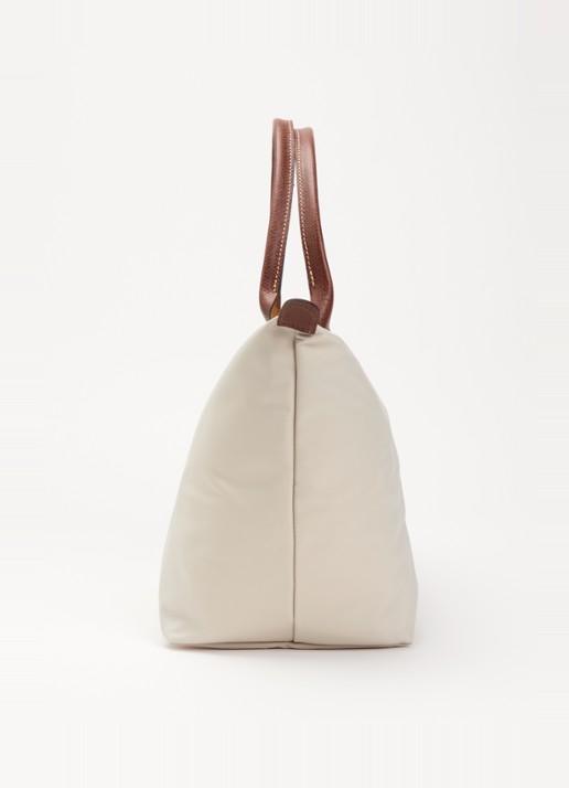 Longchamp Le Pliage Original handtas L met leren details - detail 2 ivoor