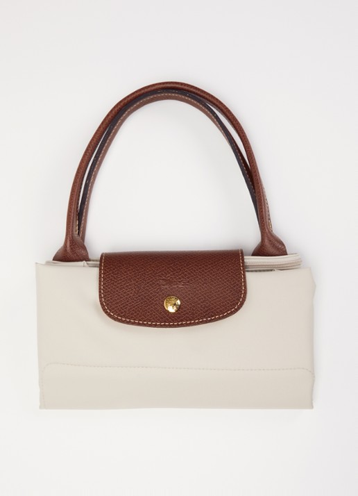Longchamp Le Pliage Original handtas L met leren details - detail 3 ivoor
