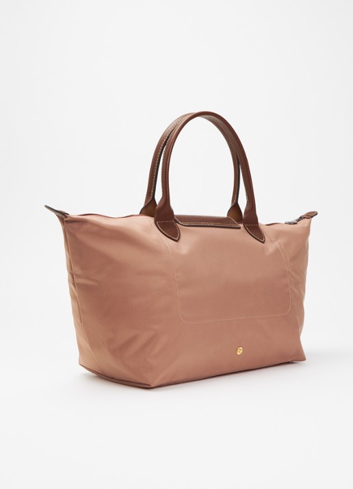 Longchamp Le Pliage Original handtas L met leren details - achterkant 7 oudroze