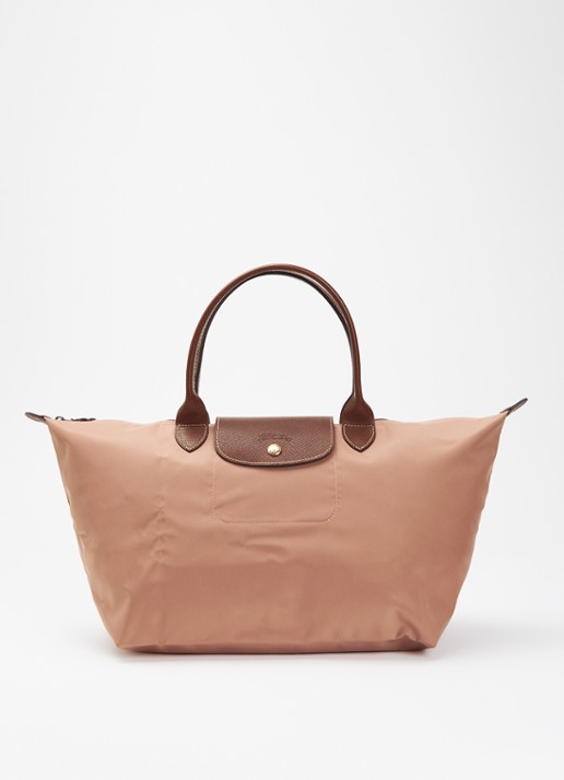 Longchamp Le Pliage Original handtas L met leren details - voorkant 5 oudroze
