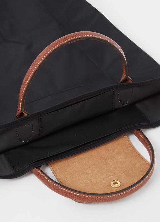 Longchamp Le Pliage Original handtas M met leren details - detail zwart
