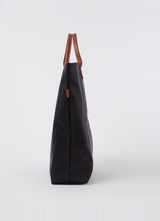 Longchamp Le Pliage Original handtas M met leren details - detail 2 zwart