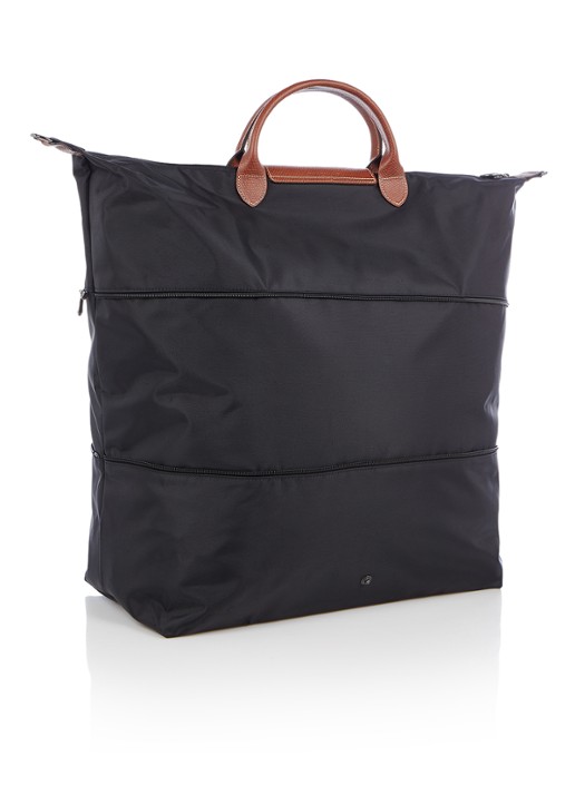 Longchamp Le Pliage Original reistas vergrootbaar met leren details - detail zwart