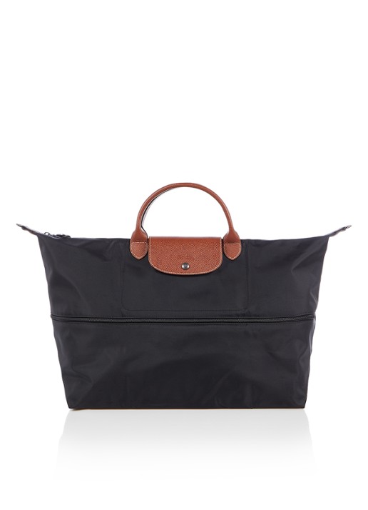 Longchamp Le Pliage Original reistas vergrootbaar met leren details - detail 4 zwart