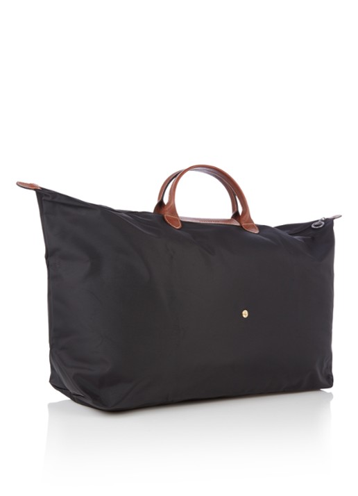 Longchamp Le Pliage Original reistas XL met leren details - detail 3 zwart