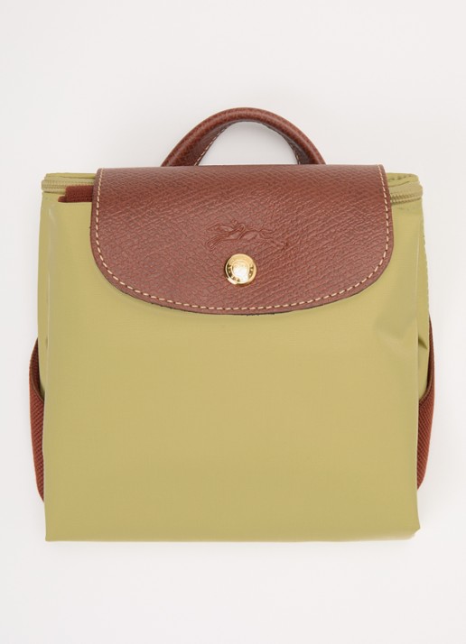 Longchamp Le Pliage Original rugzak M met leren details - detail 2 pistachio