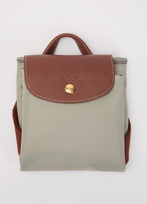 Longchamp Le Pliage Original rugzak M met leren details - detail 5 grijs