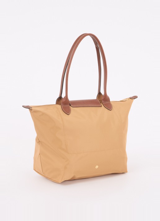 Longchamp Le Pliage Original schoudertas L met leren details - achterkant 6 okergeel
