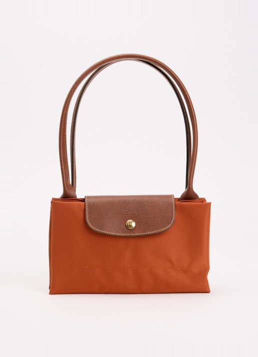 Longchamp Le Pliage Original schoudertas L met leren details - detail 6 oranjebruin